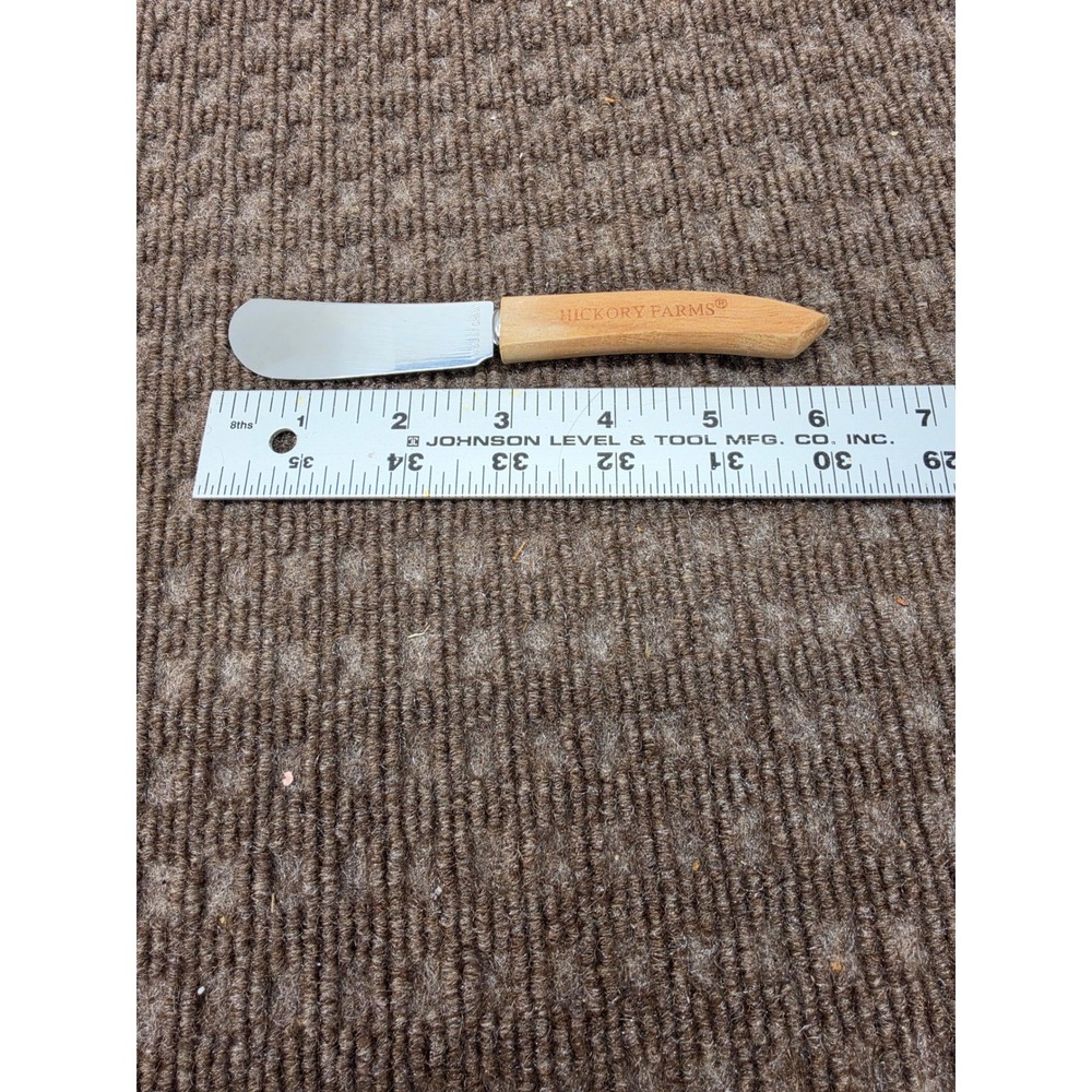Hickory Farms Cheese Spreader Stainless Steel Blade Wood Handle 5.5 Inch - Picture 3 of 4